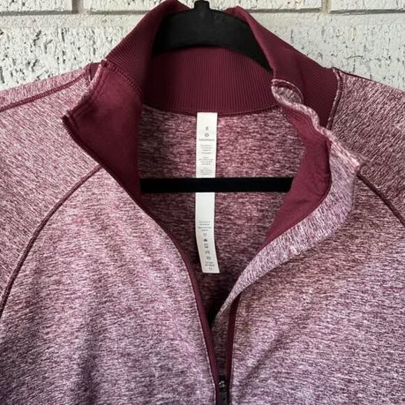 Lululemon Half Zip Pullover Heathered Garnet Size 8 - Picture 7 of 7
